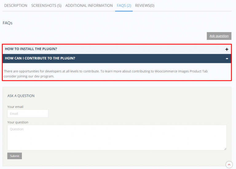 WooCommerce Product FAQ Tab