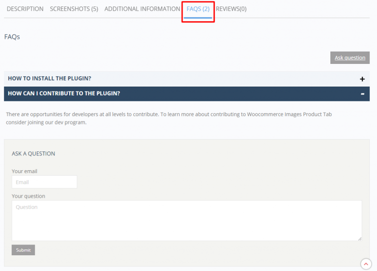 WooCommerce Product FAQ Tab