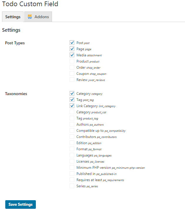 Todo Custom Field